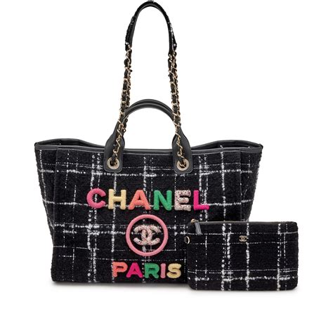 chanel tweed deauville tote|Chanel deauville tote 2022.